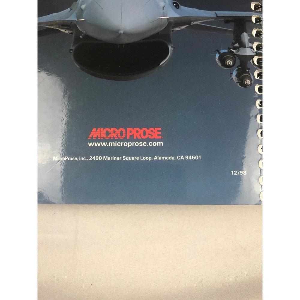 Falcon 4.0 MicroProse Flight Sim Manual First Edition 1998 Spiral Bound No CD